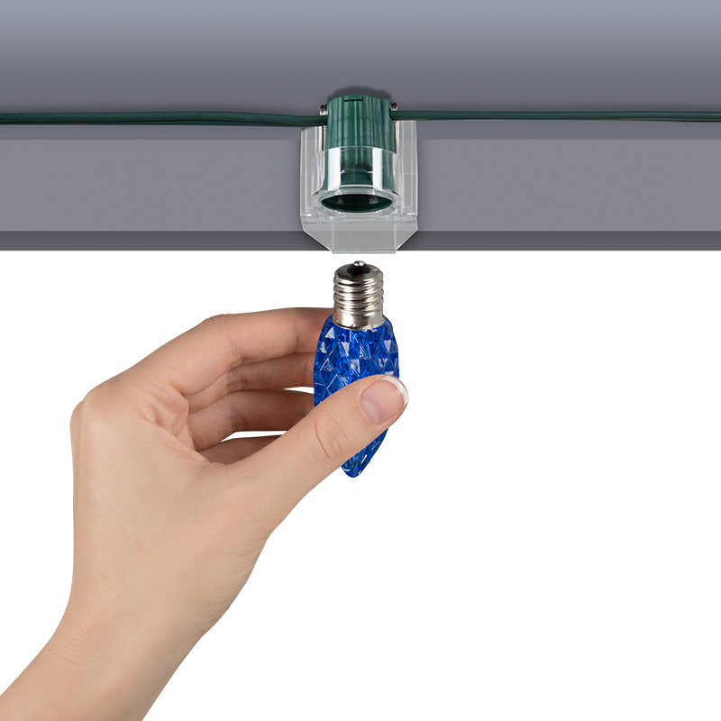 Faceted C9 LED Light Bulbs - S/25 (Blue)