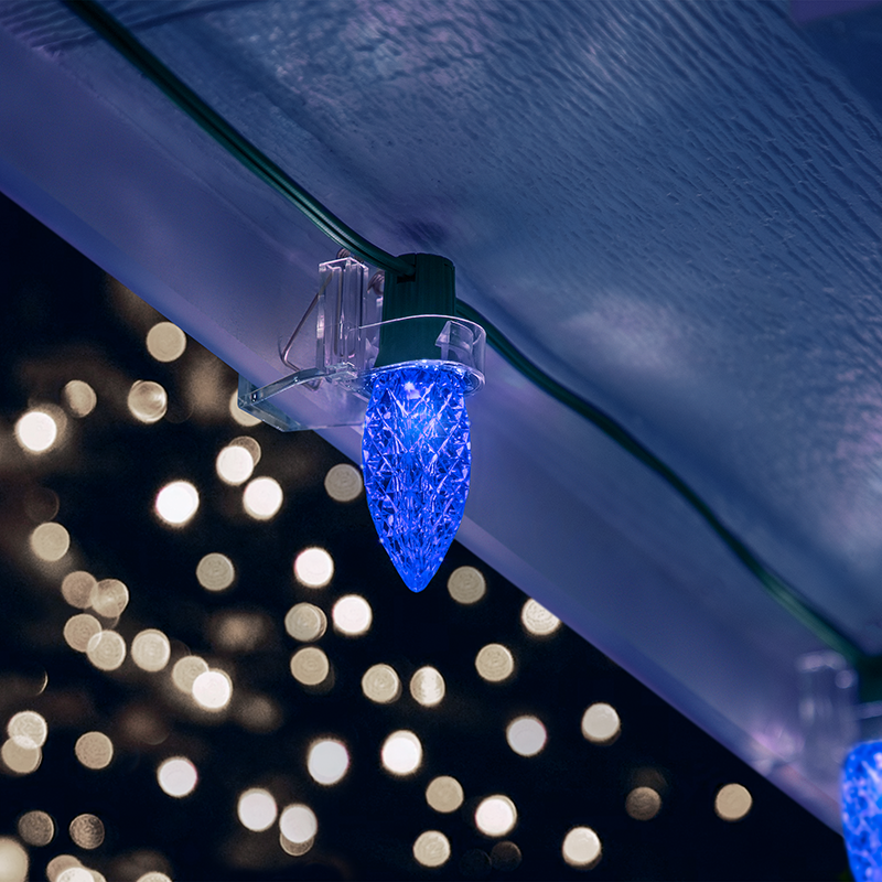Faceted C9 LED Light Bulbs - S/25 (Blue)