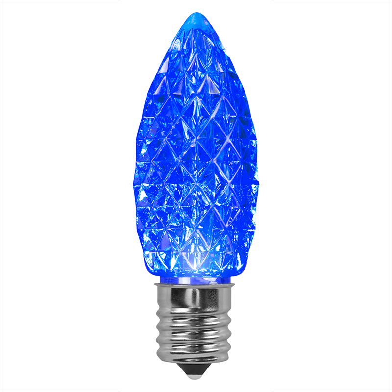 Faceted C9 LED Light Bulbs - S/25 (Blue)