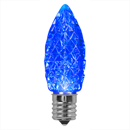 Faceted C9 LED Light Bulbs - S/25 (Blue)