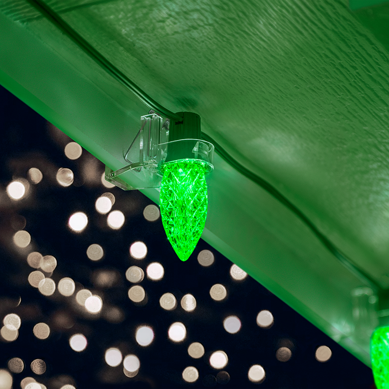 Faceted C9 LED Light Bulbs - S/25 (Green)