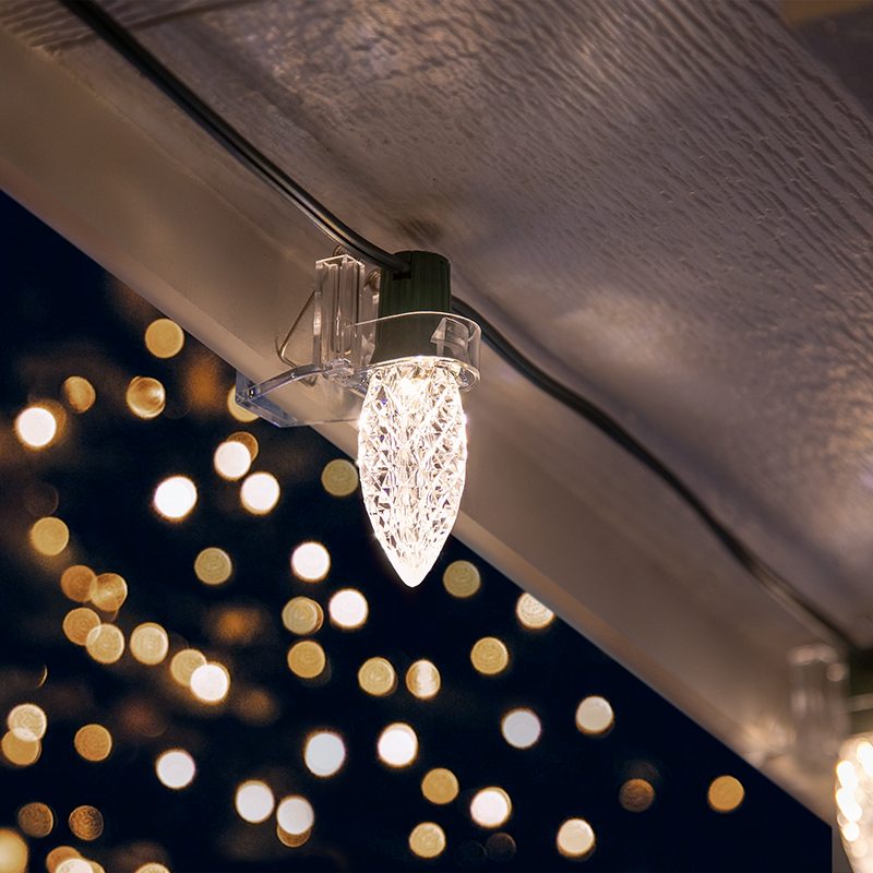 Faceted C9 LED Light Bulbs - S/25 (Classic White®)