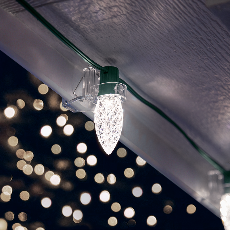 Faceted C9 LED Light Bulbs - S/25 (White)