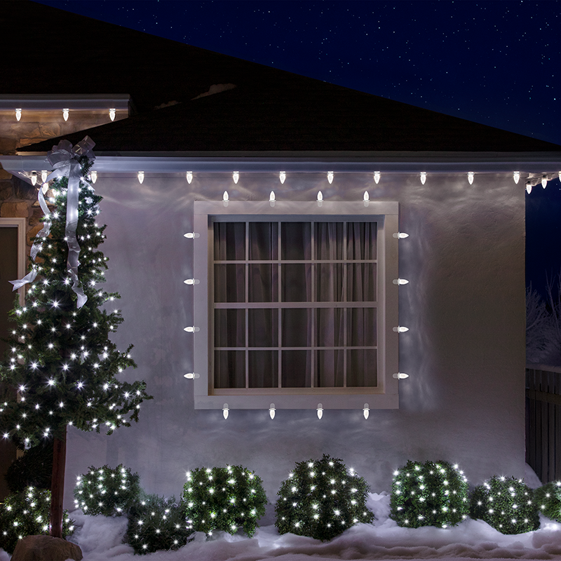 Faceted C9 LED Light Bulbs - S/25 (White)