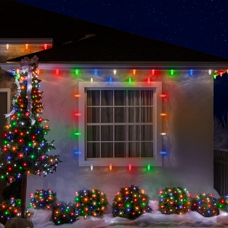 Faceted C9 LED Light Bulbs - S/25 (Multicolor)