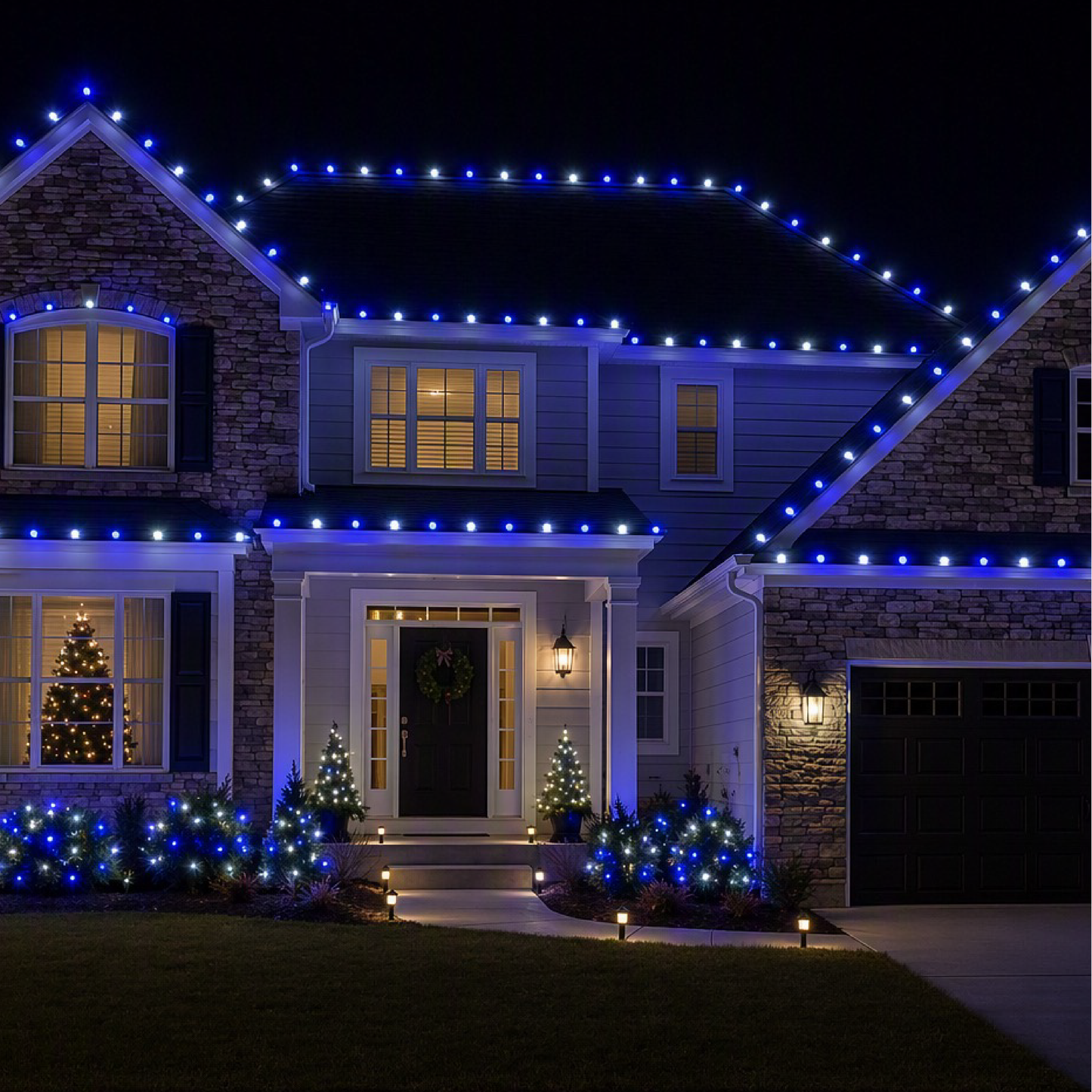 Faceted C9 LED Light Bulbs - S/25 (Blue)