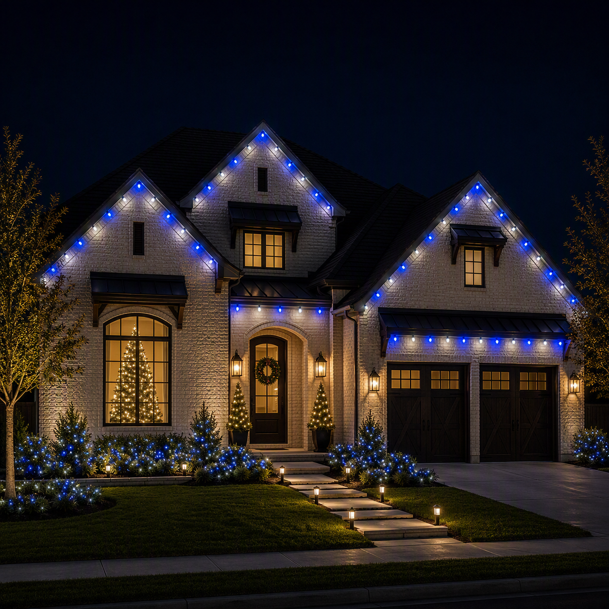 Faceted C9 LED Light Bulbs - S/25 (Blue)