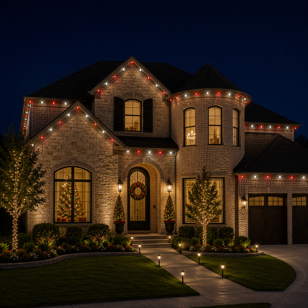 Faceted C9 LED Light Bulbs - S/25 (Red)