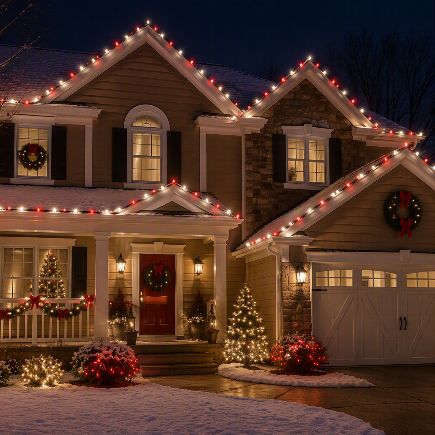 Faceted C9 LED Light Bulbs - S/25 (Red)